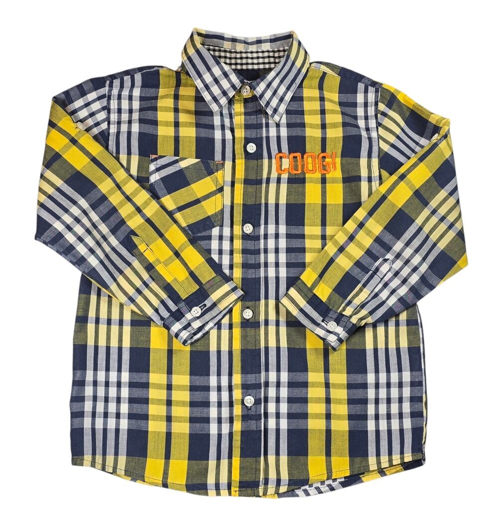 Coogi Boys Button Up Plaid Shirt Size 5